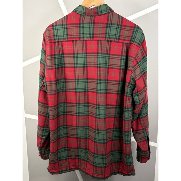 LL Bean Fleece Lined Flannel Shirt Men’s Small Reg Traditional Fit Red Plaid - Picture 2 of 15